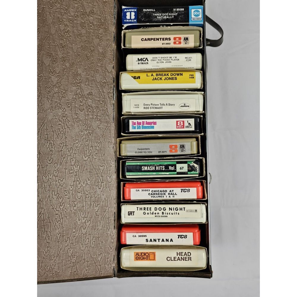 Lot of 12 VTG 8 Track‎ Tapes. Santana, Three Dog Night, Rod Stewart, Elton John.